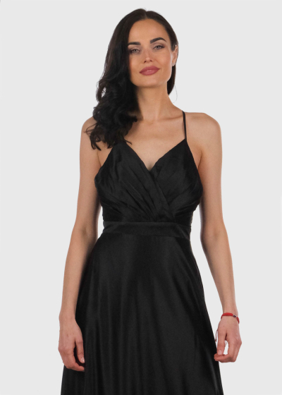 Ardina black backless evening dress