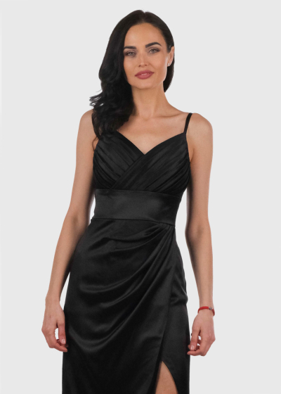 Ardina black backless evening dress