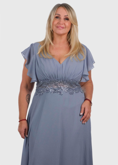 Dominika Plus Size light blue long evening dress