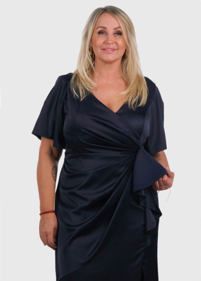 Luana Plus Size dark blue evening dress
