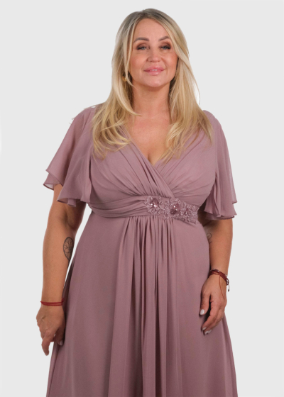 Azana Plus Size dark pink short evening dress