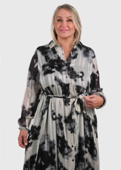 Aza Plus Size long belted dress