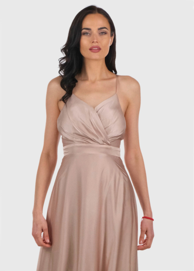 Ardina beige backless evening dress