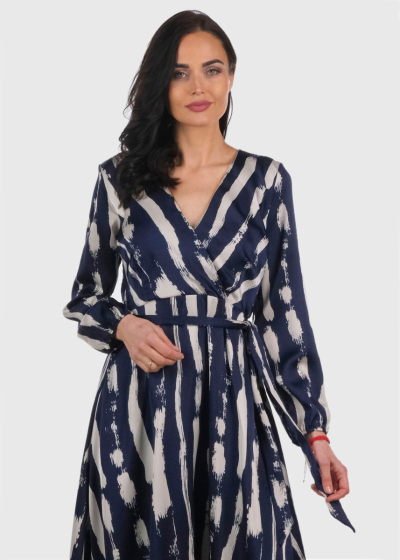 Amela long tie waist dress