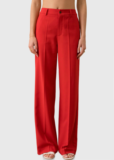 Auriana red women's wide leg pants