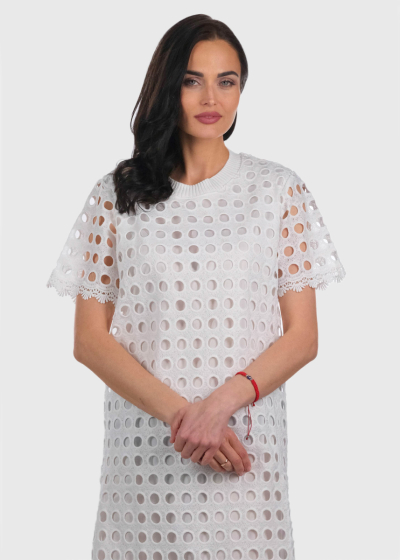Amel white short sleeve dress