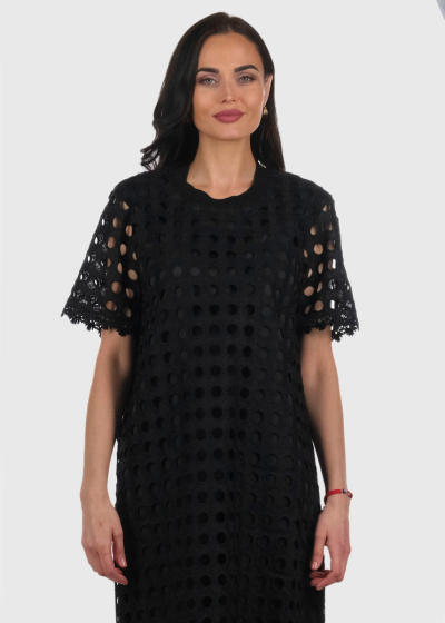 Amel black short sleeve dress