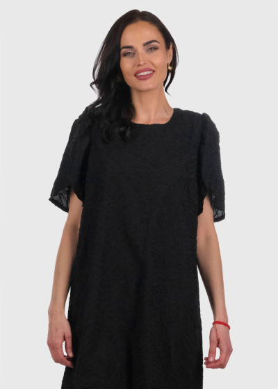 Amel black short sleeve dress