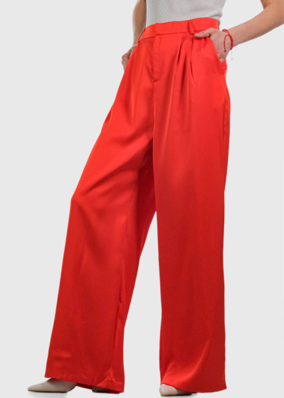 Aigerim red women's wide leg pants