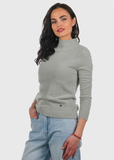 Benedetta grey high neck sweater