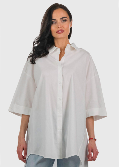 Aliesia белая рубашка с асимметричным краем