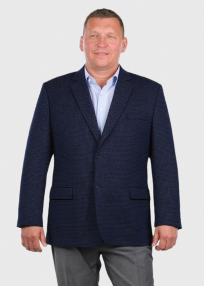 Branwen Plus Size dark blue woolen blazer