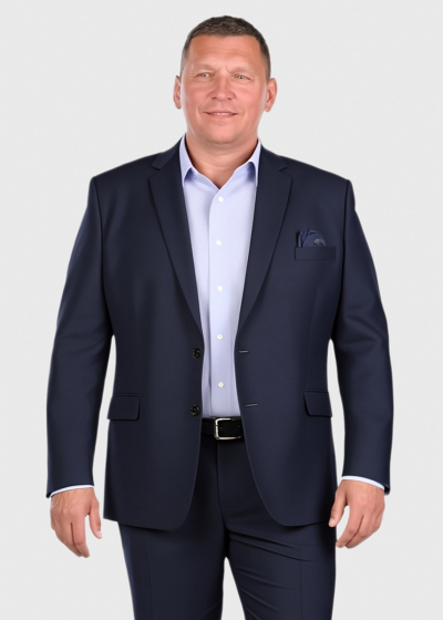 Beyzanur Plus Size Regular Fit dark blue woolen men's suit