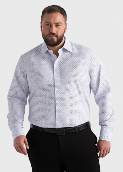 Regular Fit Plus Size white men's shirt