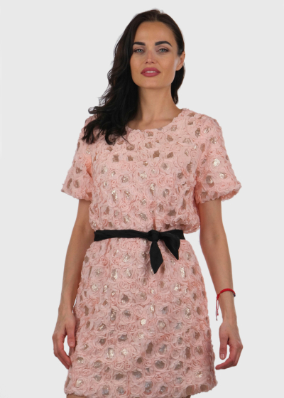 Cemal pink short evening dress with sequins