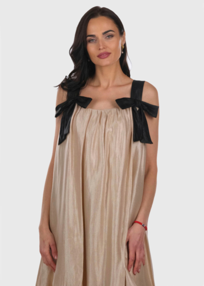 Azi beige short evening dress