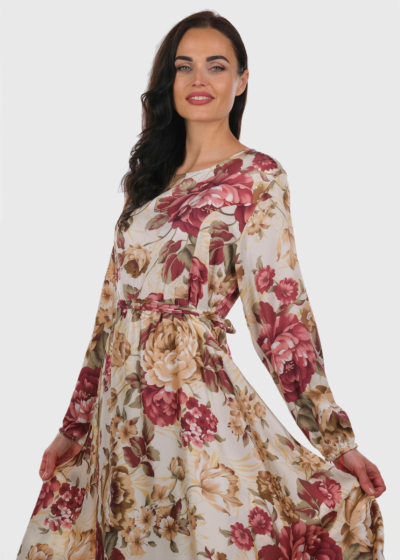 Dae long floral printed evening dress