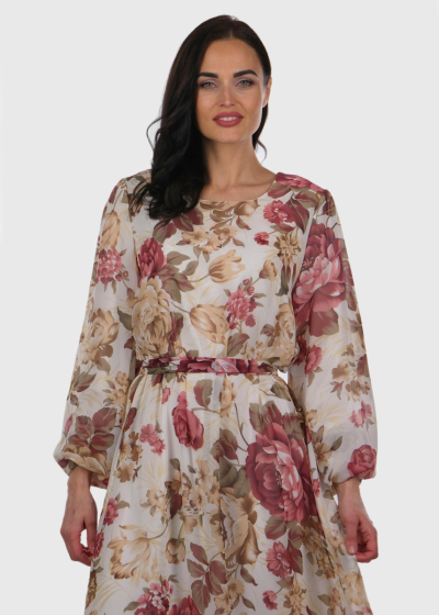 Devi long printed evening dress