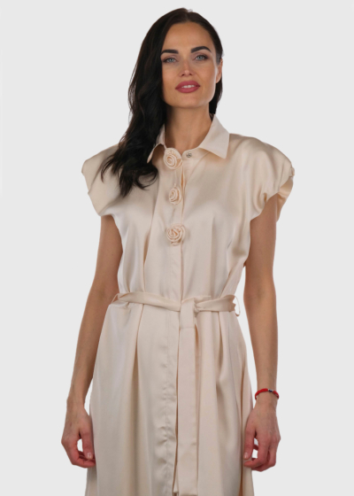Doina beige belted dress