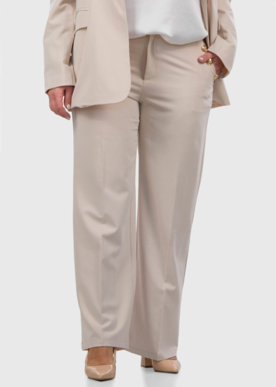 Dumitrita бежевые брюки Больших Размеров