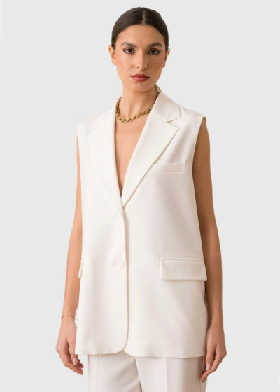 Audrey white oversized vest