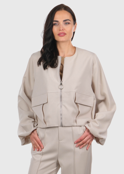 Dea beige zipped blazer