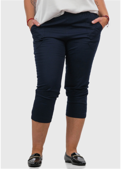 Dilek Plus Size dark blue cropped pants