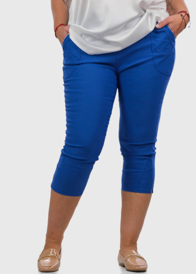 Cansu Plus Size blue cropped pants