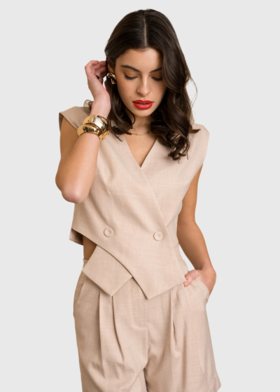 Eleonora beige women's vest