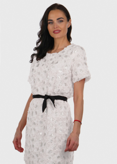 Cemal white short evening dress with sequins