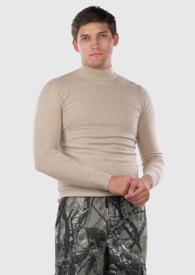 Luca beige mens warm turtleneck