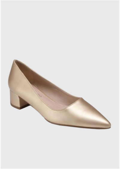 Enya золотистые туфли Большого размера на толстом каблуке