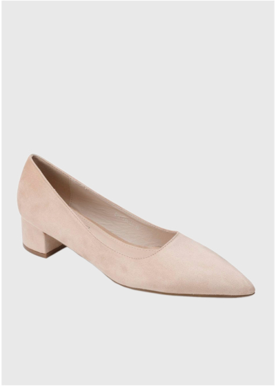 Emiliana Plus Size beige thick heeled shoes 