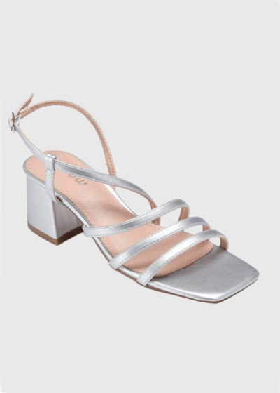 Esmer silver thick heeled sandals