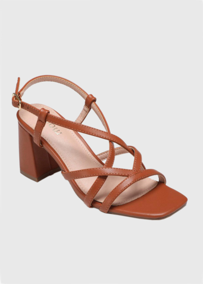 Elvida brown heeled sandals