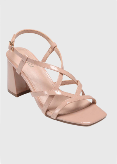 Eglantyne beige thick heeled sandals