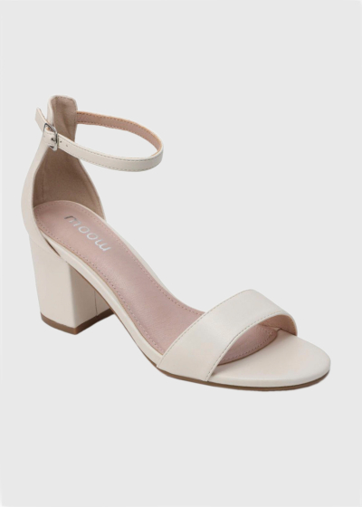 Evrim white heeled sandals
