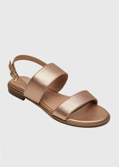 Elia Plus Size gold flat sandals