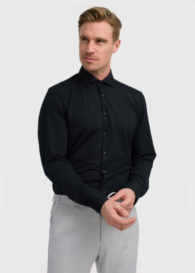 Enol Slim Fit black long sleeve shirt