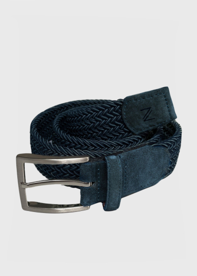 Giulio dark blue braided belt