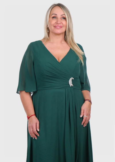 Ellis Plus Size green long evening dress