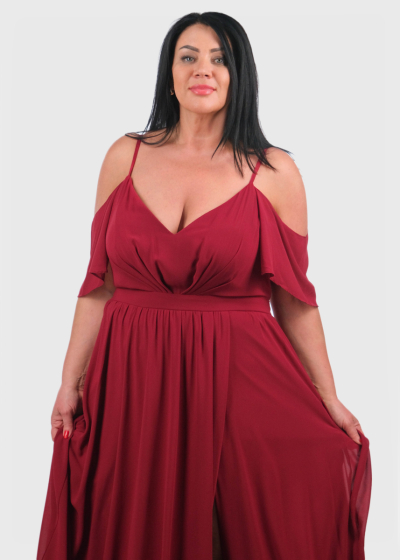 Cherry Plus Size red long evening dress