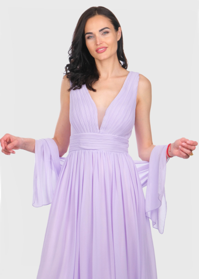 Elisabeth light purple long evening dress 