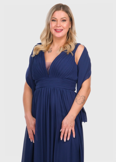 Elisabeth dark blue long evening dress 