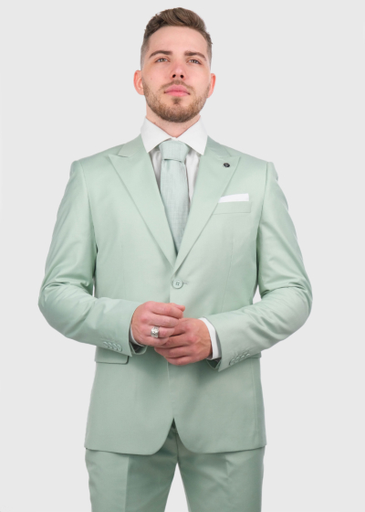 General Slim Fit light green suit