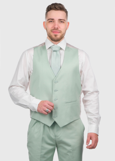 Grell light green classic vest with chain