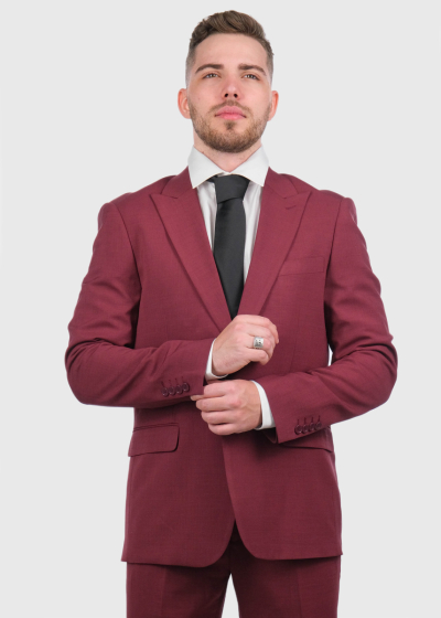 Calin Slim Fit bordo men's suit