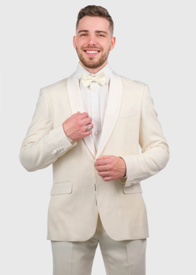 Kaan Slim Fit white bordo men's suit