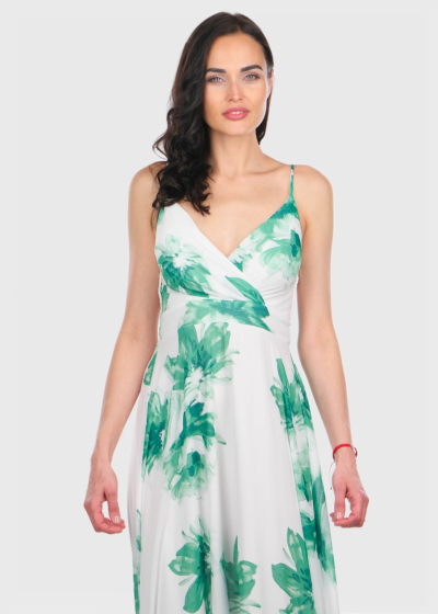 Eliya long evening dress in floral print