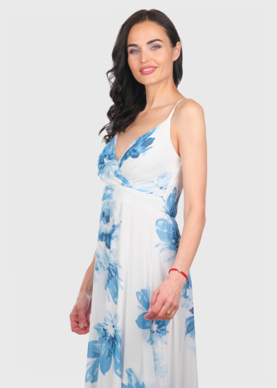 Eliya long evening dress in floral print